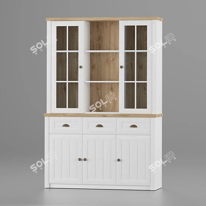 MARKSKEL White Sideboard: Stylish Storage Solution 3D model image 1