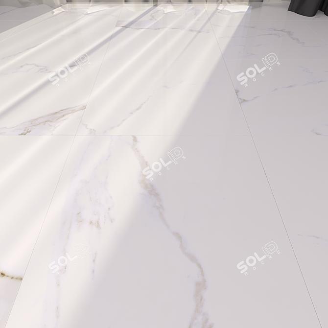 Classic Calacatta White Marble Floor Set 3D model image 1