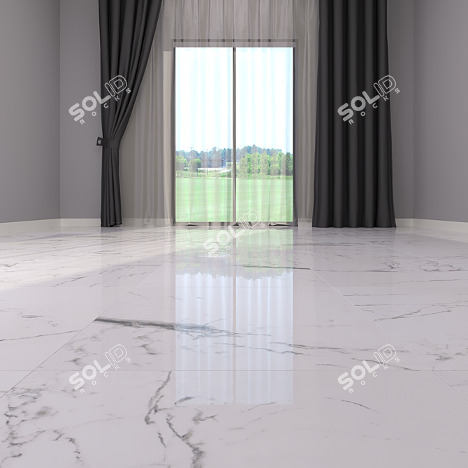 Flow White Marble: Luxurious Multi-Texture Flooring 3D model image 2