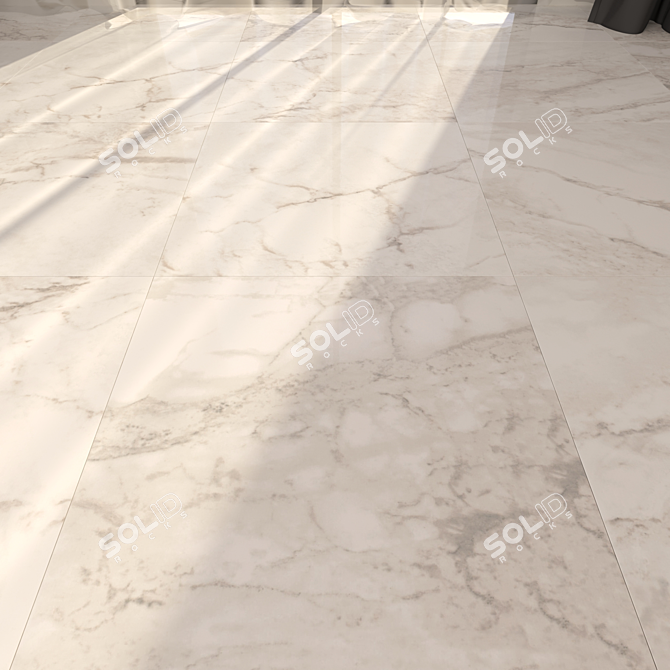 Elegant White Marble Floor 3D model image 1