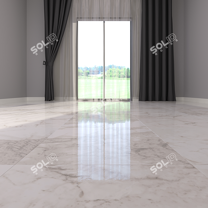 Elegant White Marble Floor 3D model image 2