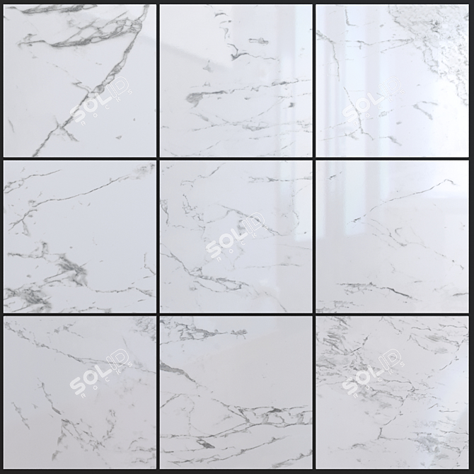 Flow White Marble Set: Multi-Textured, HD Textures 3D model image 1