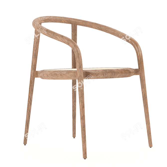 Modern White Lisbon Dining Chair 3D model image 2