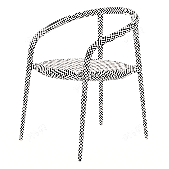 Modern White Lisbon Dining Chair 3D model image 4