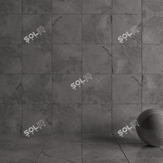 Sleek Carbon Wall Tiles 3D model image 4