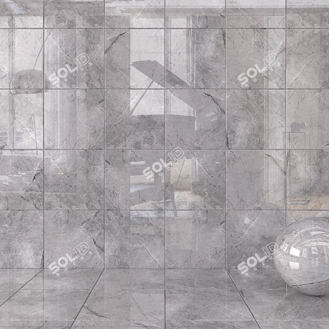 Sleek Carbon Wall Tiles 3D model image 5