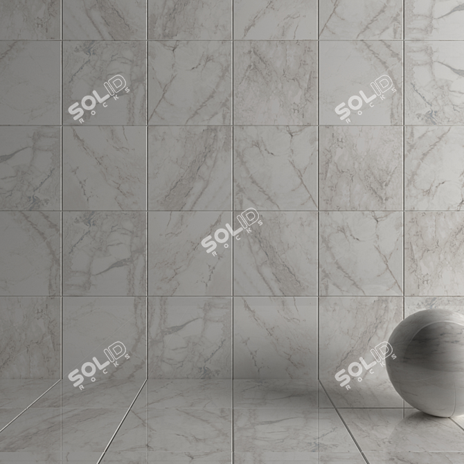 Nora White Marble Wall Tiles 3D model image 3