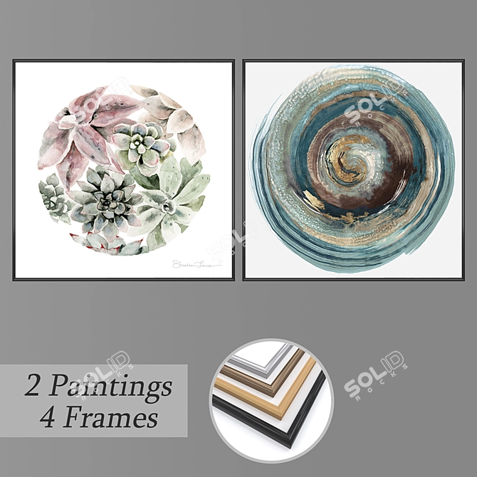 Versatile Set of Wall Paintings 3D model image 1