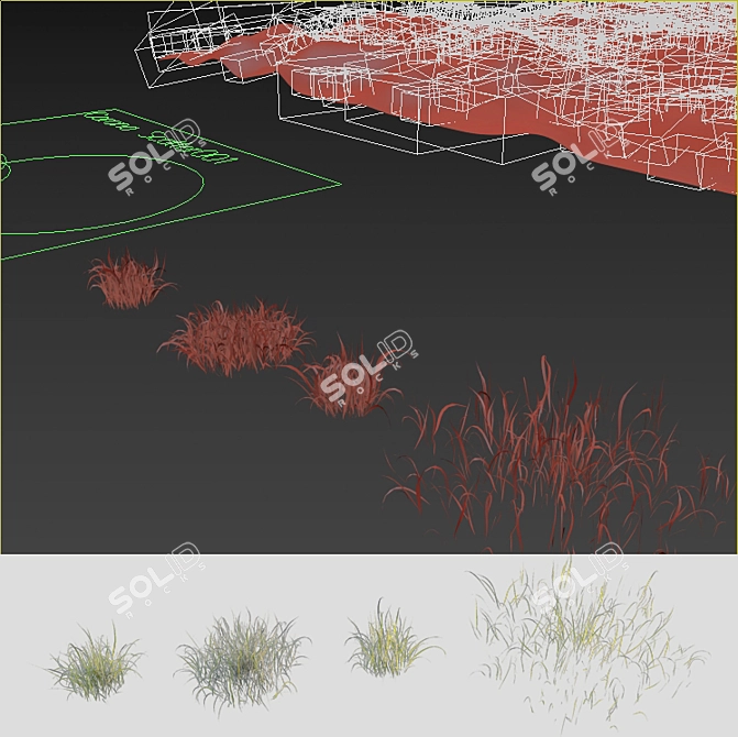 Lush Forest Grass Collection 3D model image 3