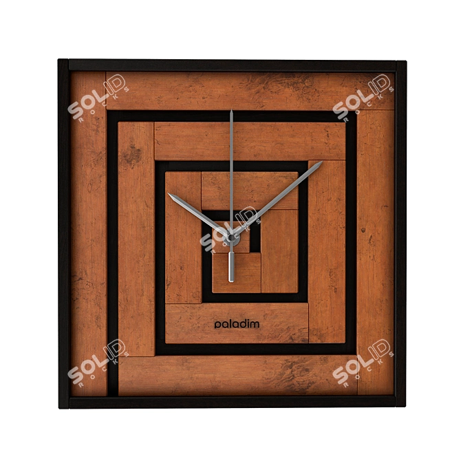 Quadruple Chic Wall Clock Set 3D model image 2