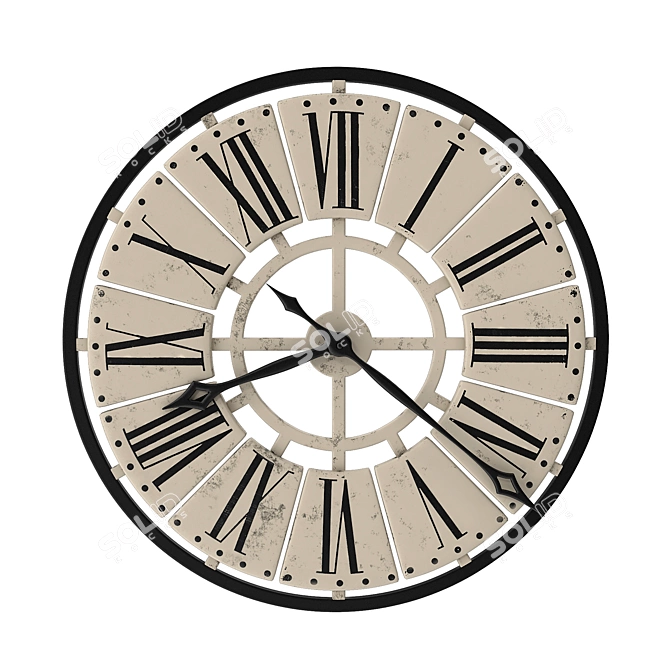 Quadruple Chic Wall Clock Set 3D model image 4