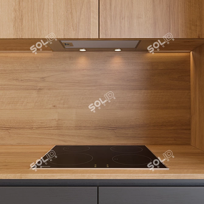 Sleek Modern Kitchen Set 3D model image 3