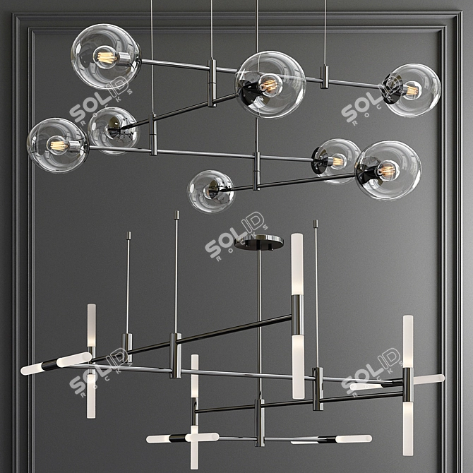 Contemporary Altona & Gap Chandelier 3D model image 2