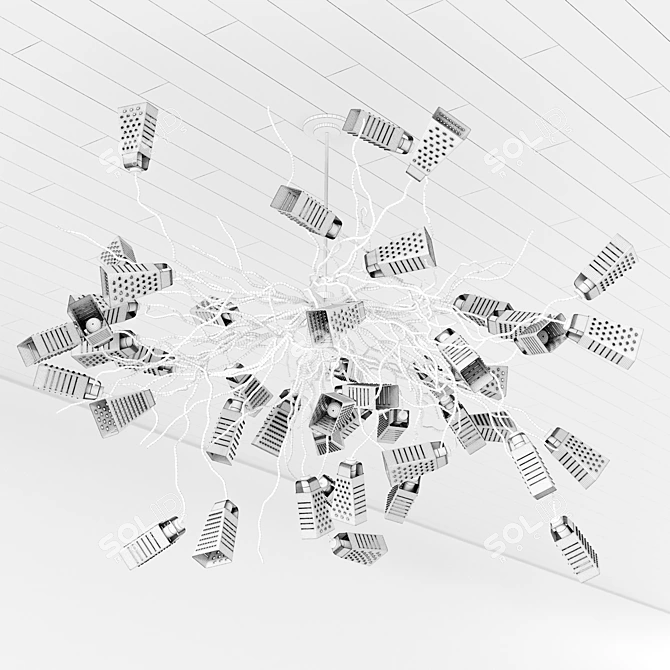 Gourmet Grater Chandelier 3D model image 5