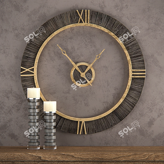 Elegant Alphonzo Wall Clock 3D model image 1