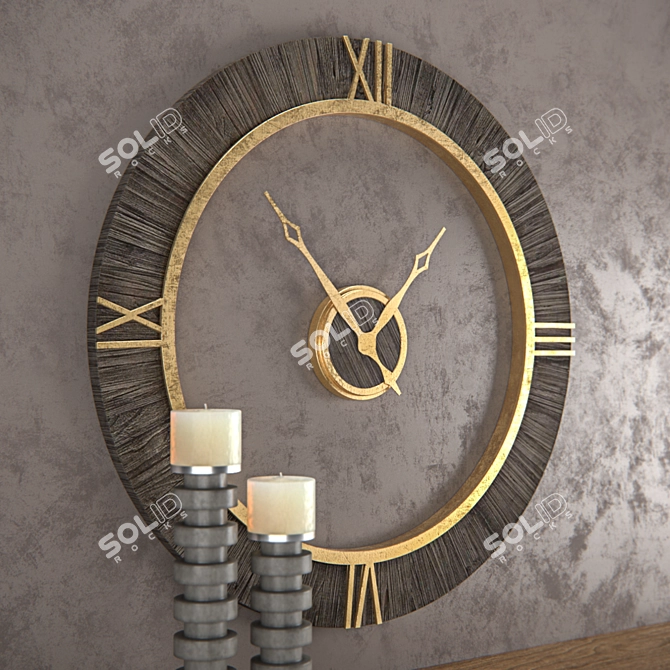 Elegant Alphonzo Wall Clock 3D model image 2