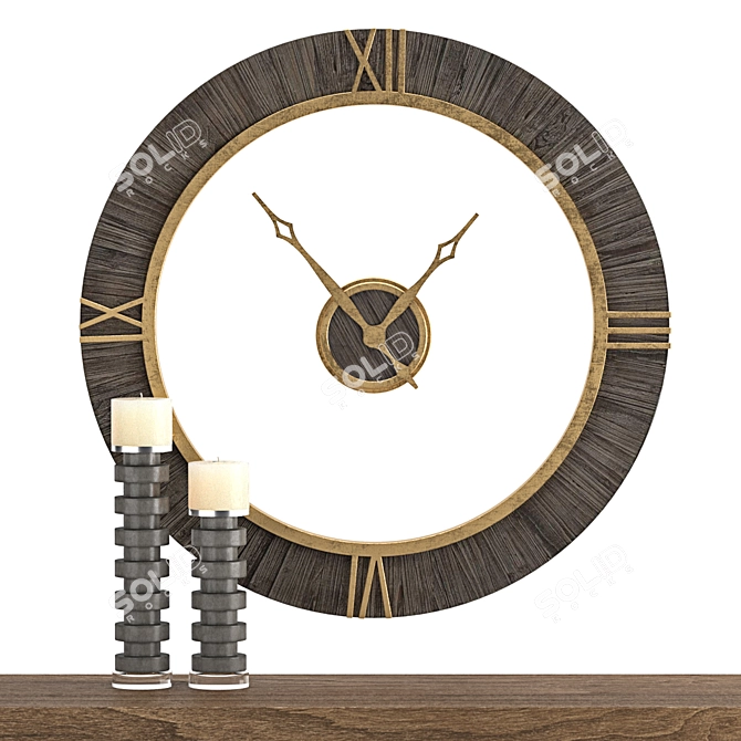 Elegant Alphonzo Wall Clock 3D model image 3