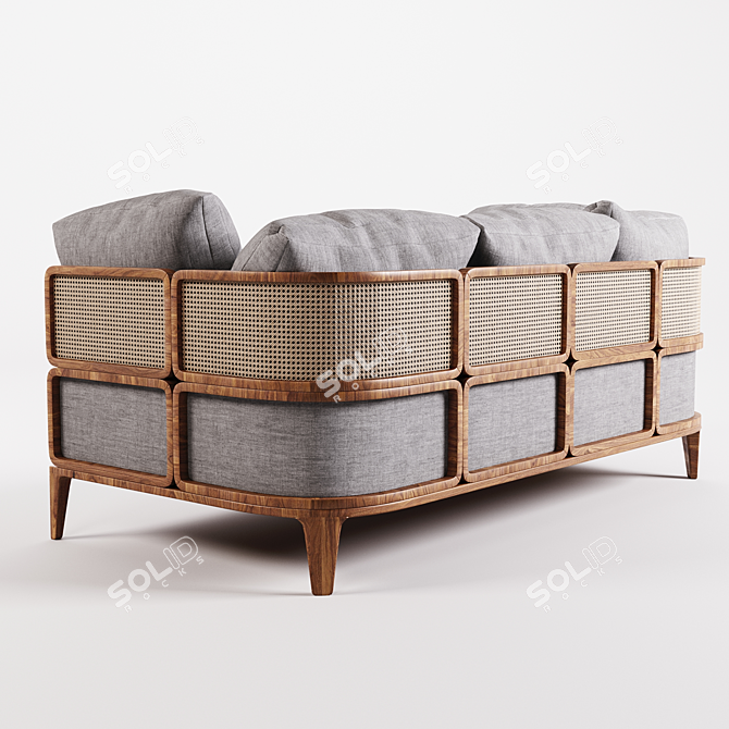 Stylish Rattan Sofa: GTV Promenade 3D model image 4