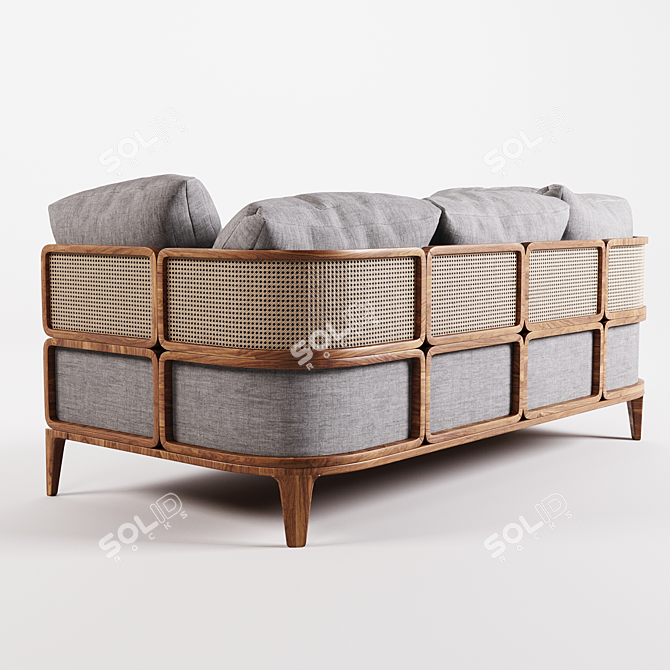 Stylish Rattan Sofa: GTV Promenade 3D model image 5