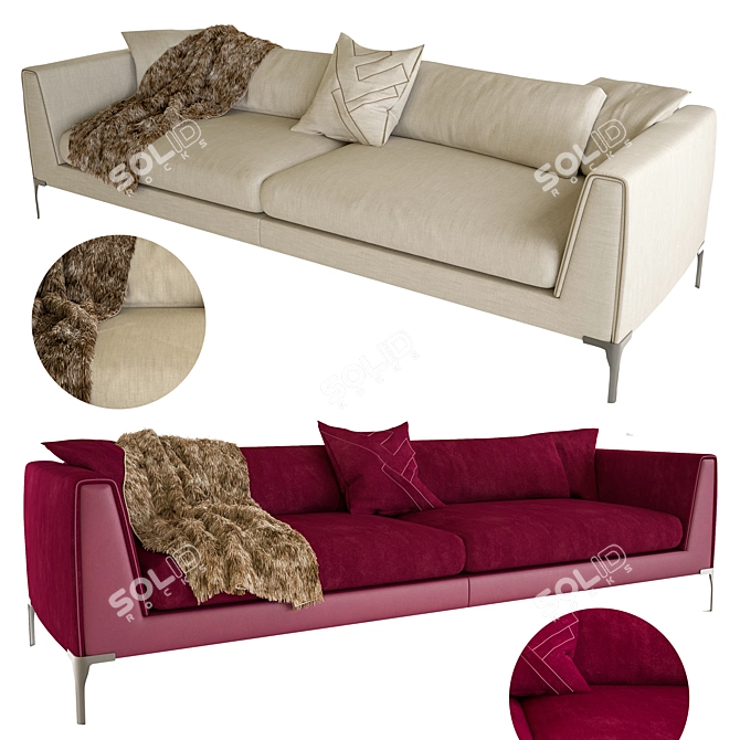 FENDI Myhome Sofa: Luxurious Comfort for Your Living Space 3D model image 2
