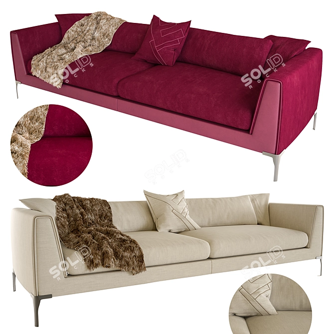 FENDI Myhome Sofa: Luxurious Comfort for Your Living Space 3D model image 3