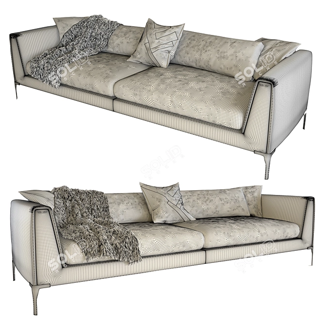 FENDI Myhome Sofa: Luxurious Comfort for Your Living Space 3D model image 1