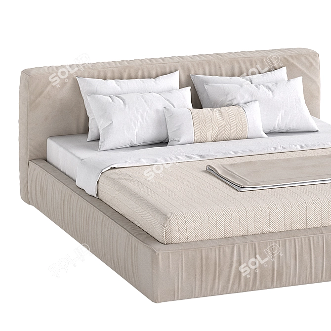 Sleek Jupiter Bed: Light & Minimal 3D model image 3