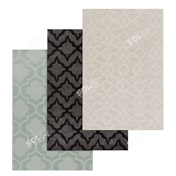 Luxury Rug Set: High-quality Textures, Versatile Usage 3D model image 1