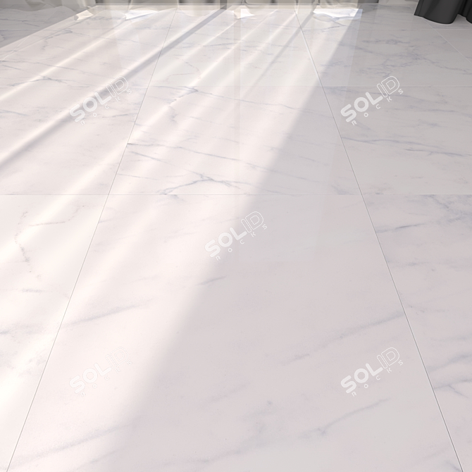 Elegant Carrara White Marble Flooring 3D model image 1