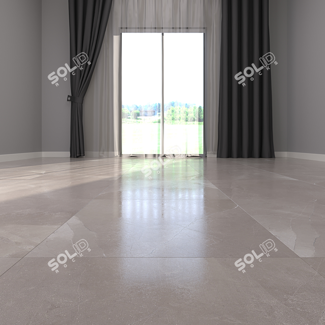 Elegant Gray Marble Floor 3D model image 2
