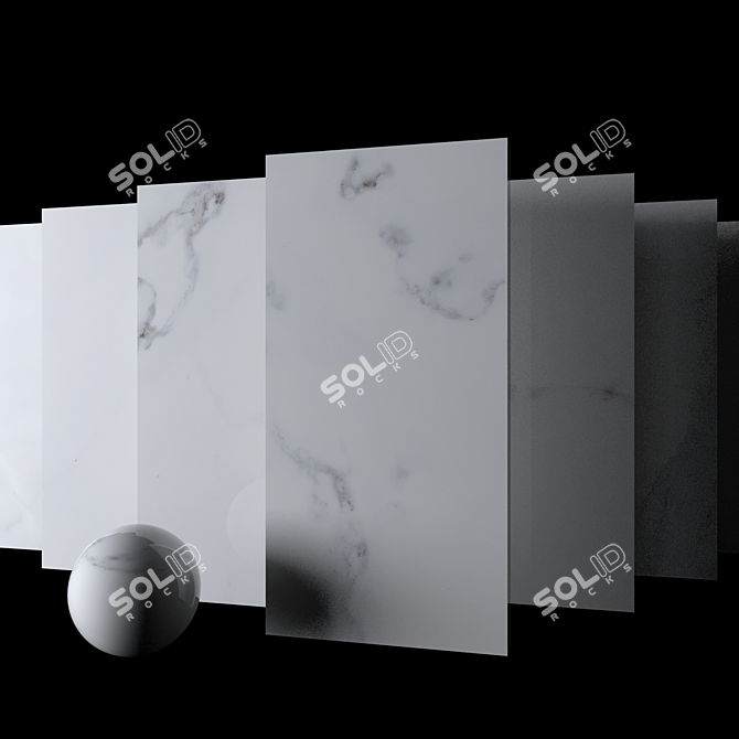 Classic Calacatta White Marble Set 3D model image 2