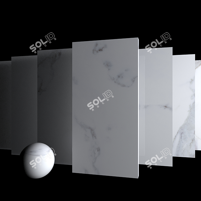 Classic Calacatta White Marble Set 3D model image 3