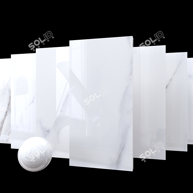 Classic Calacatta White Marble Set 3D model image 1