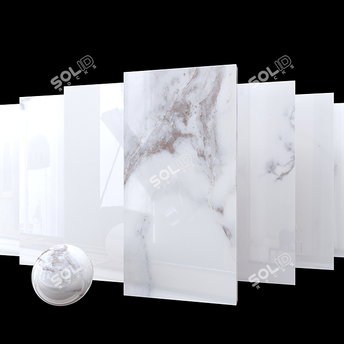 Classic Calacatta White Marble Set 3D model image 1