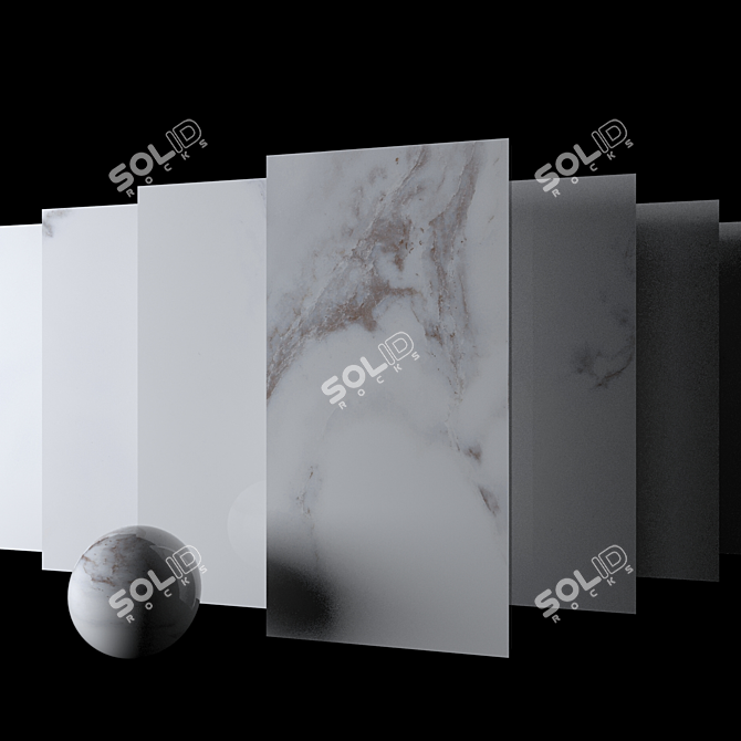 Classic Calacatta White Marble Set 3D model image 2