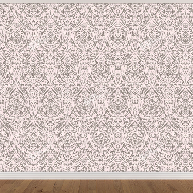 Seamless Wallpaper Set: Versatile 3-Color Collection 3D model image 3