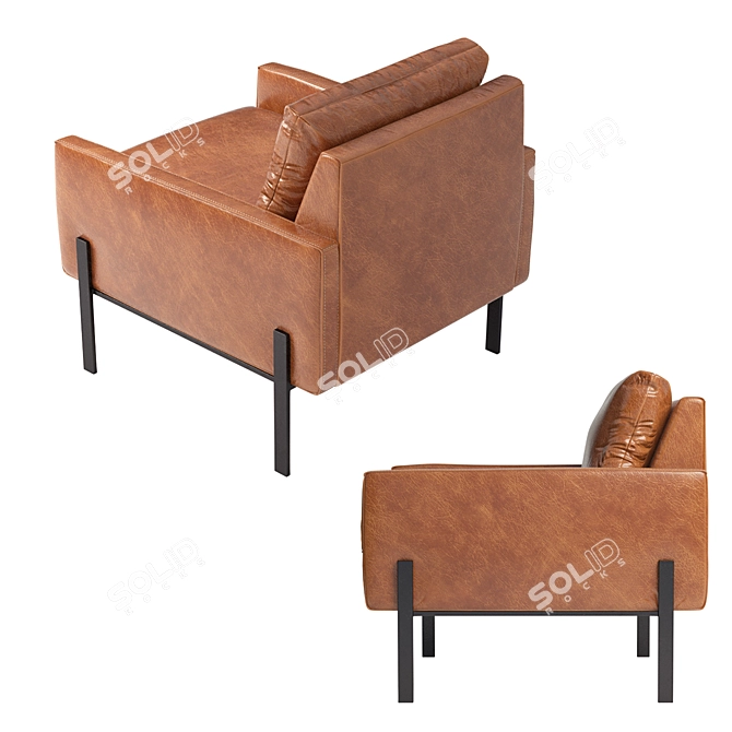 Luxury Gunnison Leather Chair 3D model image 3