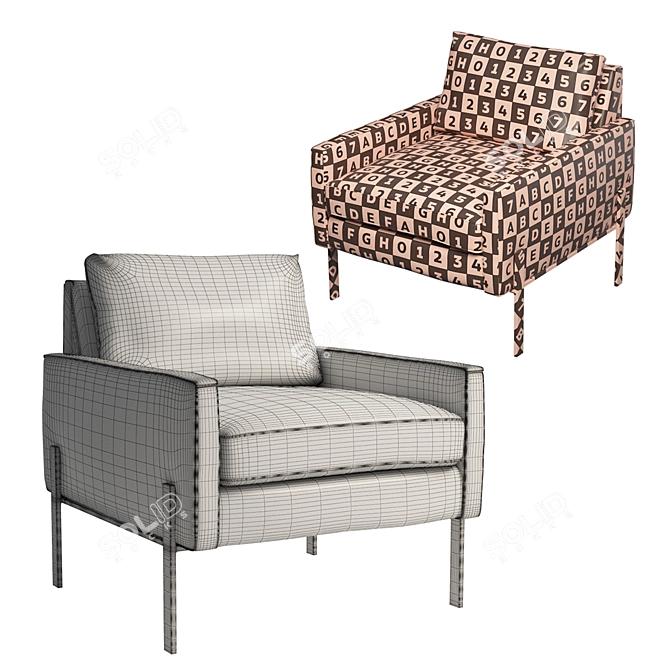 Luxury Gunnison Leather Chair 3D model image 4
