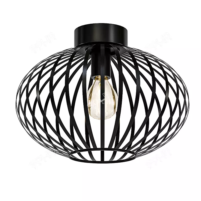 Elegant Industrial Metal Ceiling Light 3D model image 1