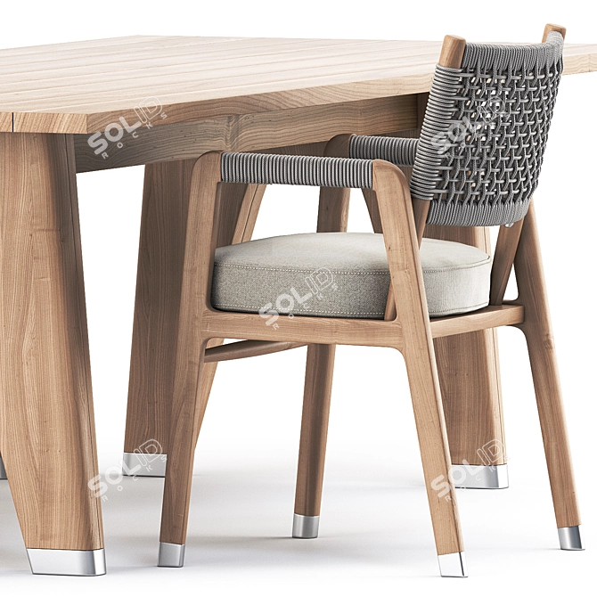 Ortigia Chair & Monreale Table by Flexform 3D model image 3