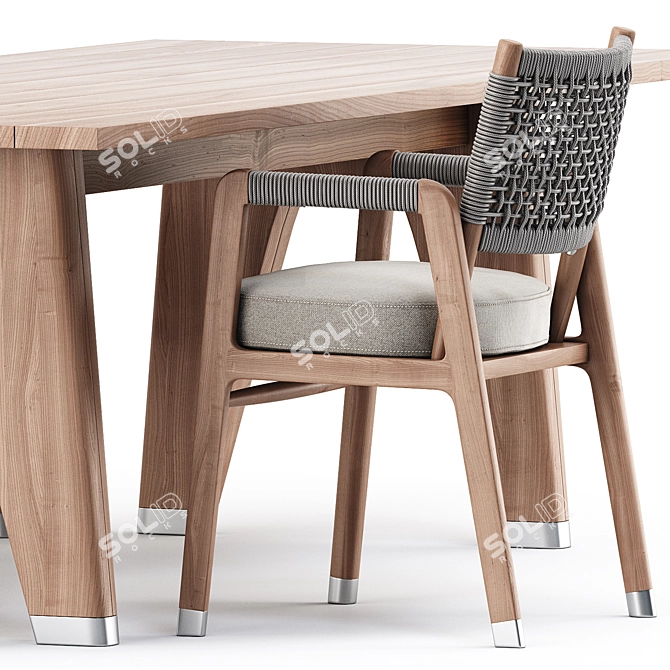 Ortigia Chair & Monreale Table by Flexform 3D model image 8