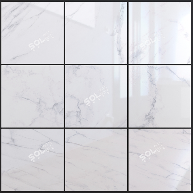 Classic Carrara White Marble Set 3D model image 1