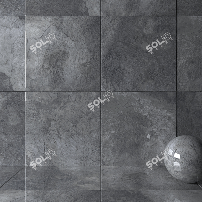 Luxury Marble Wall Tiles - Bizantino Argento Collection 3D model image 2