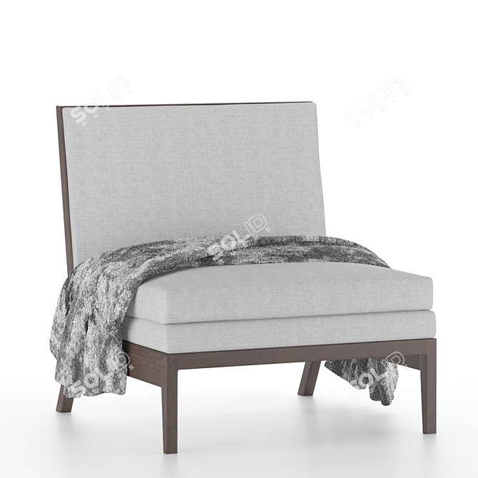 Cozy Vray Fur Lounge Chair 3D model image 4