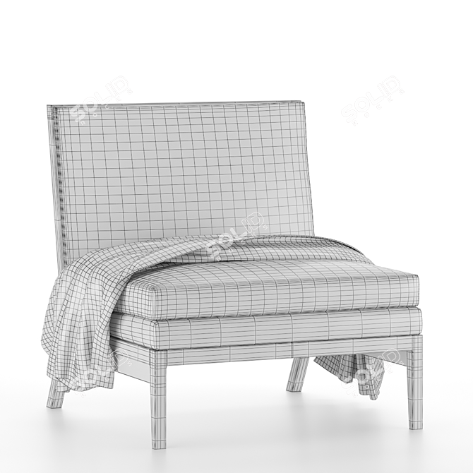 Cozy Vray Fur Lounge Chair 3D model image 6