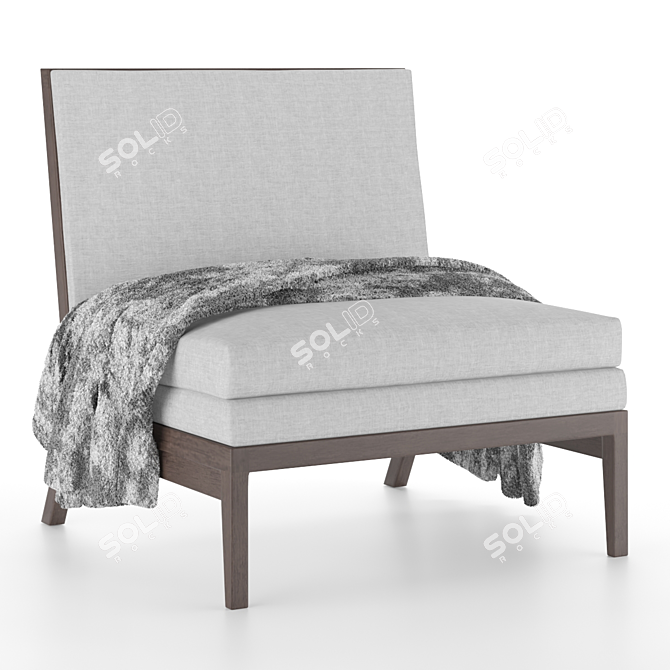 Cozy Vray Fur Lounge Chair 3D model image 1