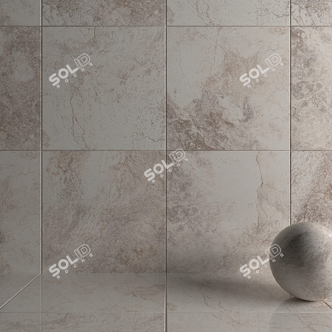 Bizantino Ivory Marble Wall Tiles Set 3D model image 3