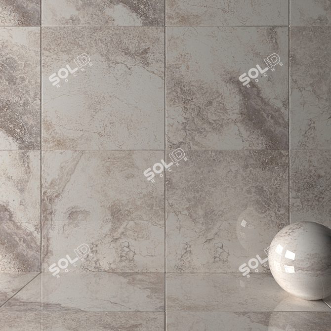 Marble Wall Tile Set Ivory 3D model image 2