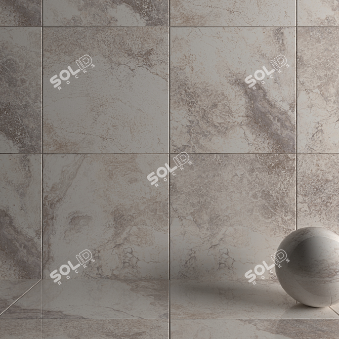 Marble Wall Tile Set Ivory 3D model image 3