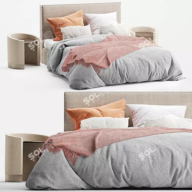 Luxurious Vittoria Slip Cover Bedheads by GlobeWest 3D model image 1